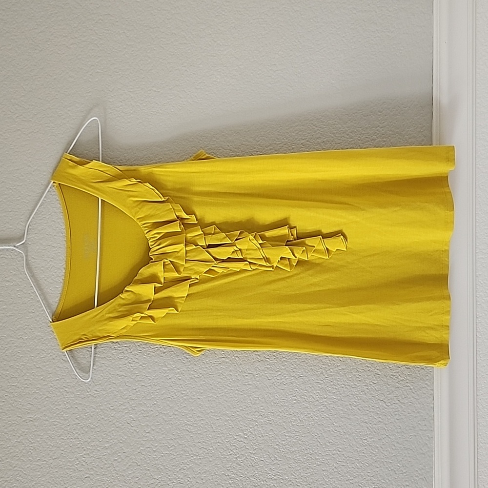 Yellow ruffled tank top